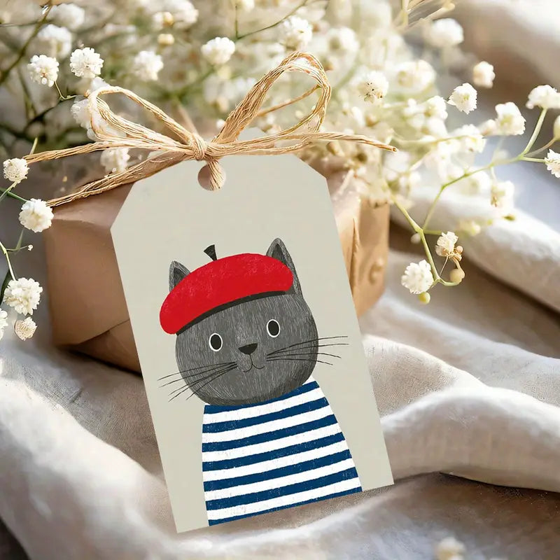 French Cat Gift Tag (Pack of 8)