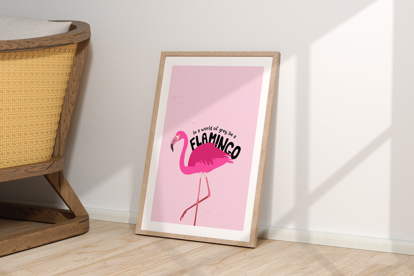 In A World Of Grey, Be A Flamingo Print (A4 & A3)