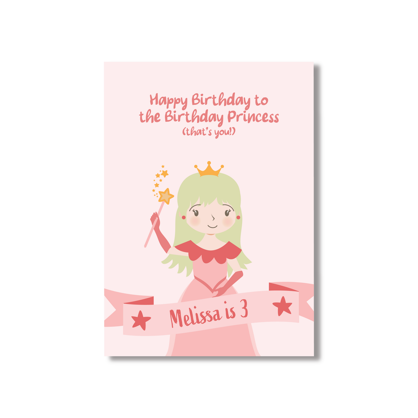 Personalised Happy Birthday Card For A Birthday Princess (Multiple Options)