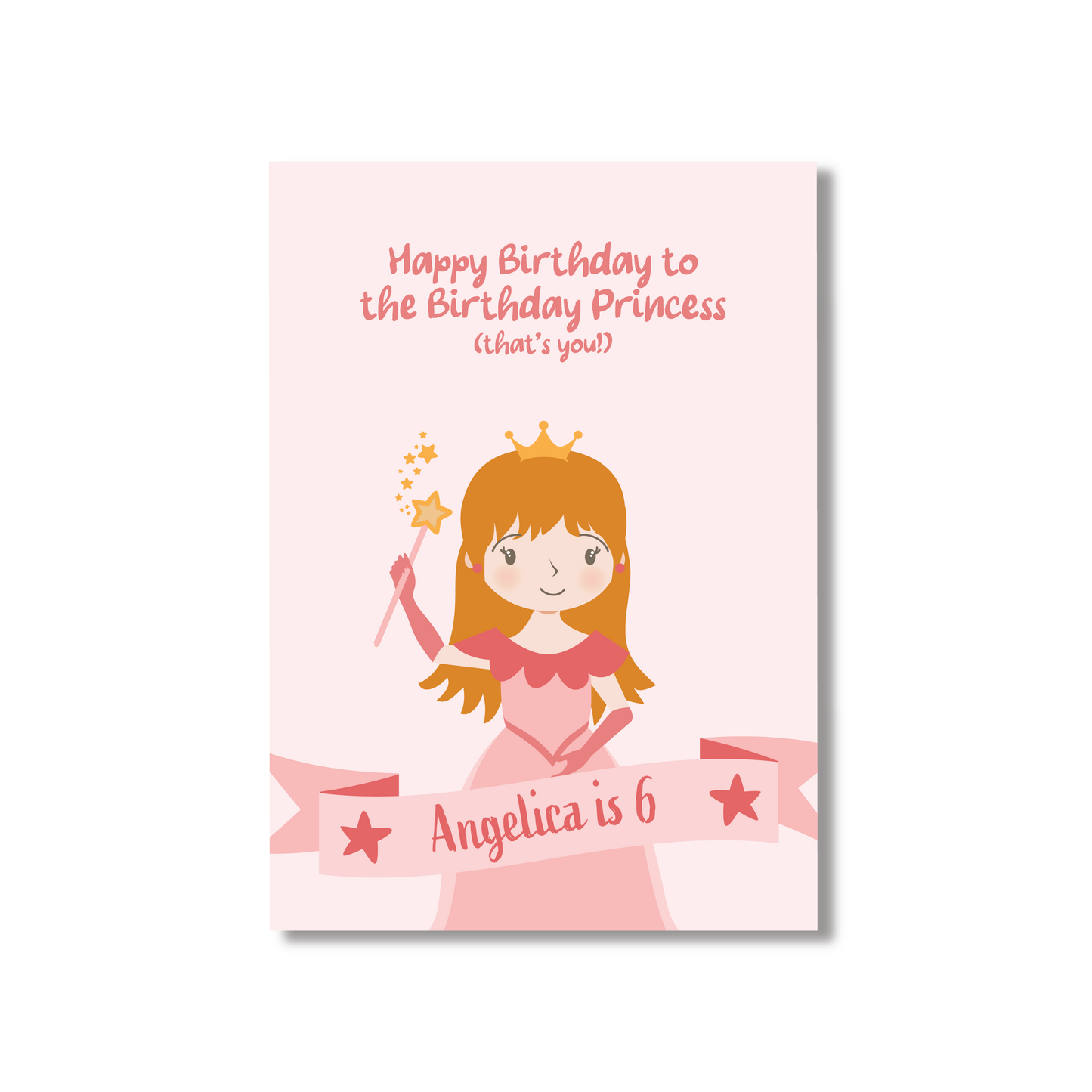 Personalised Happy Birthday Card For A Birthday Princess (Multiple Options)