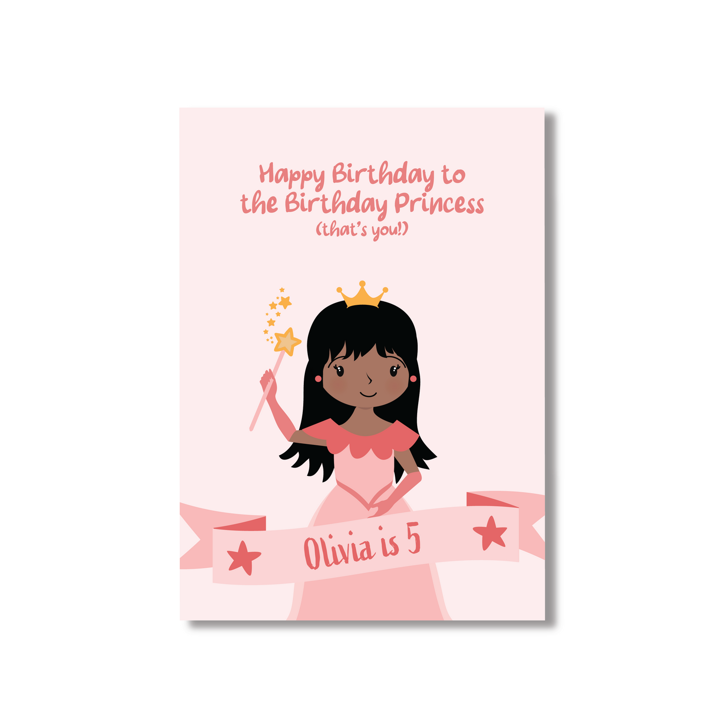 Personalised Happy Birthday Card For A Birthday Princess (Multiple Options)