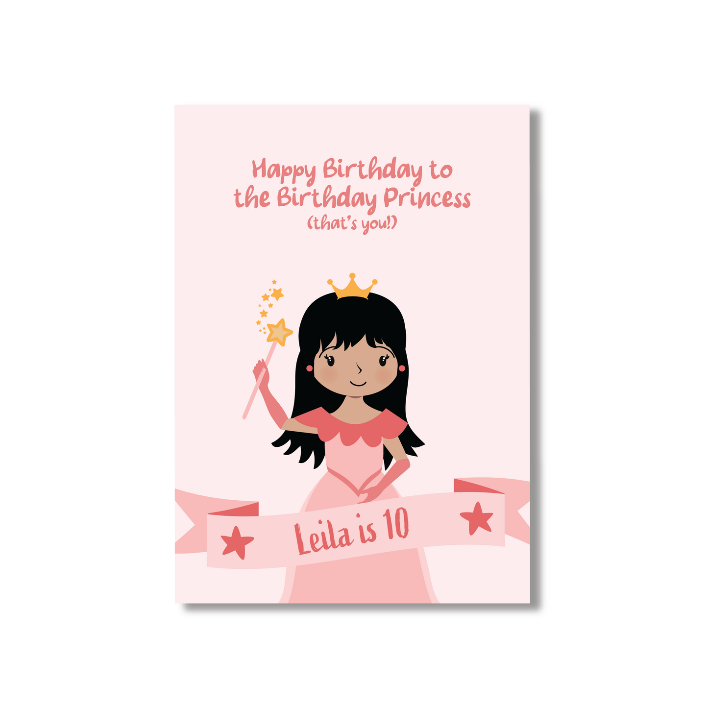 Personalised Happy Birthday Card For A Birthday Princess (Multiple Options)