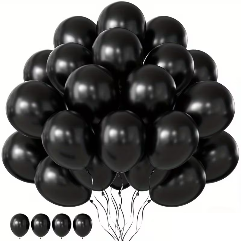 10" Black Latex Balloons (Pack 10)