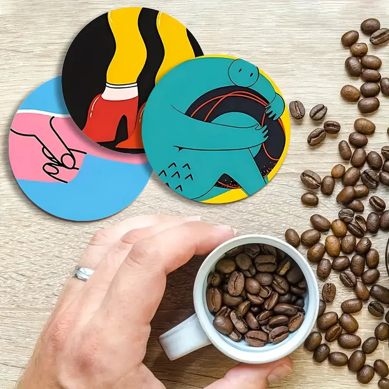 Pack of 6 Fun Cartoon Drinks Coasters