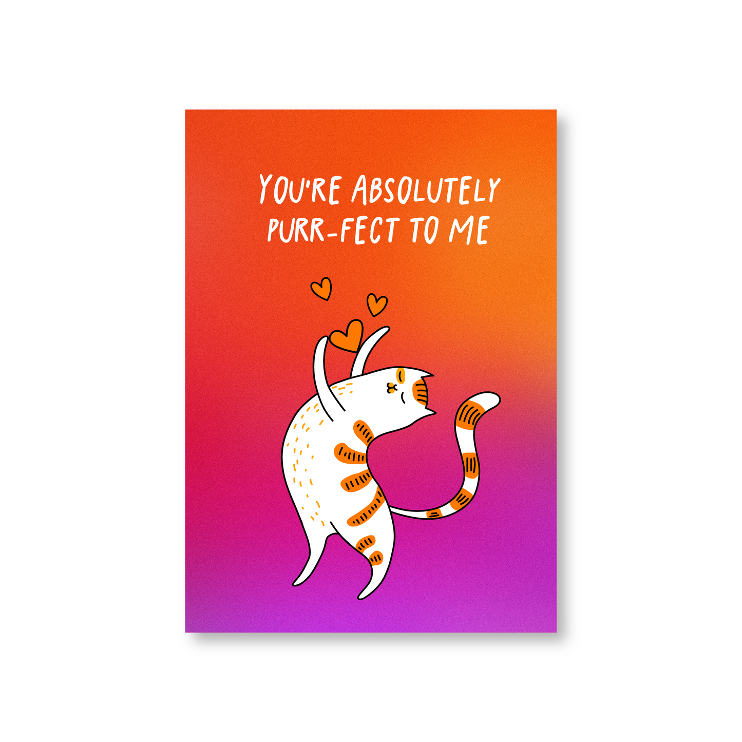 You're Purr-fect To Me (Cat Valentines Day Card)