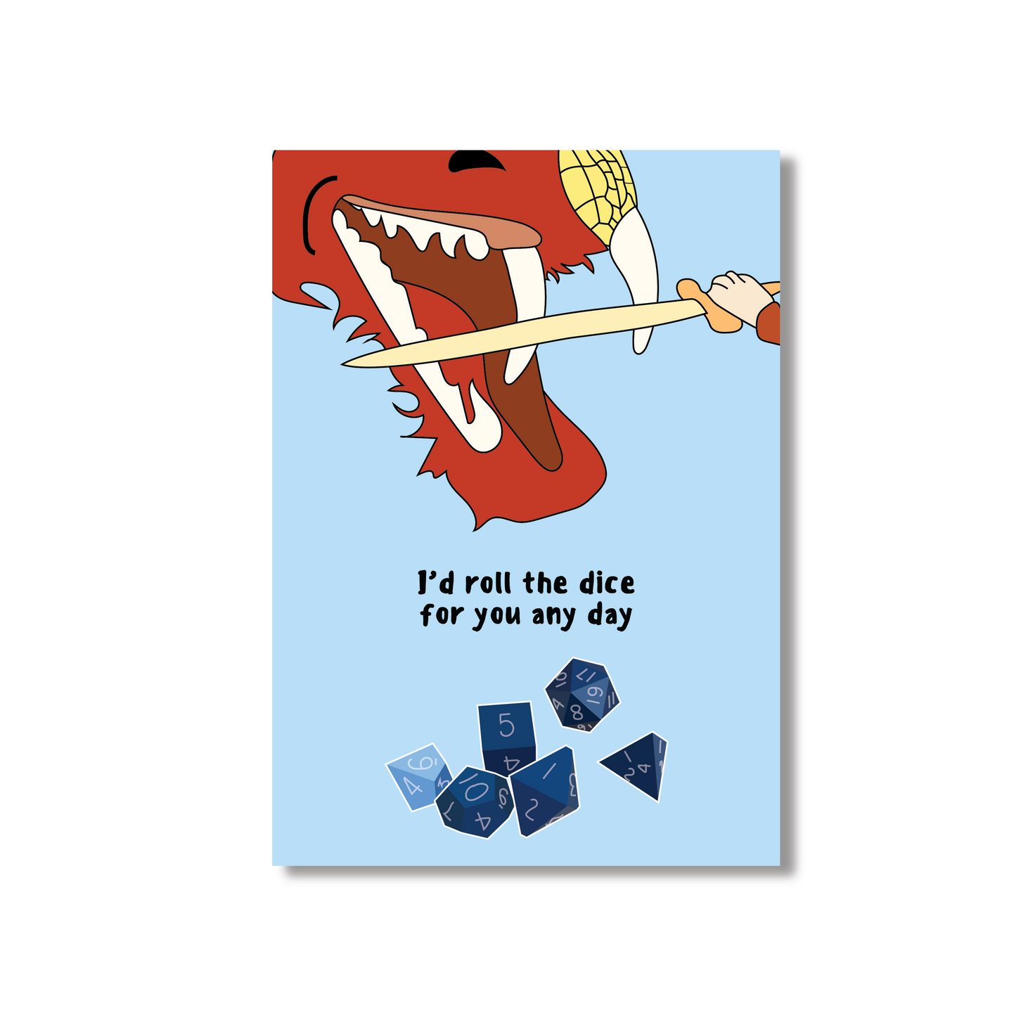 I'd Roll The Dice For You Any Day (Dungeons & Dragons Themed Valentines Day Card)