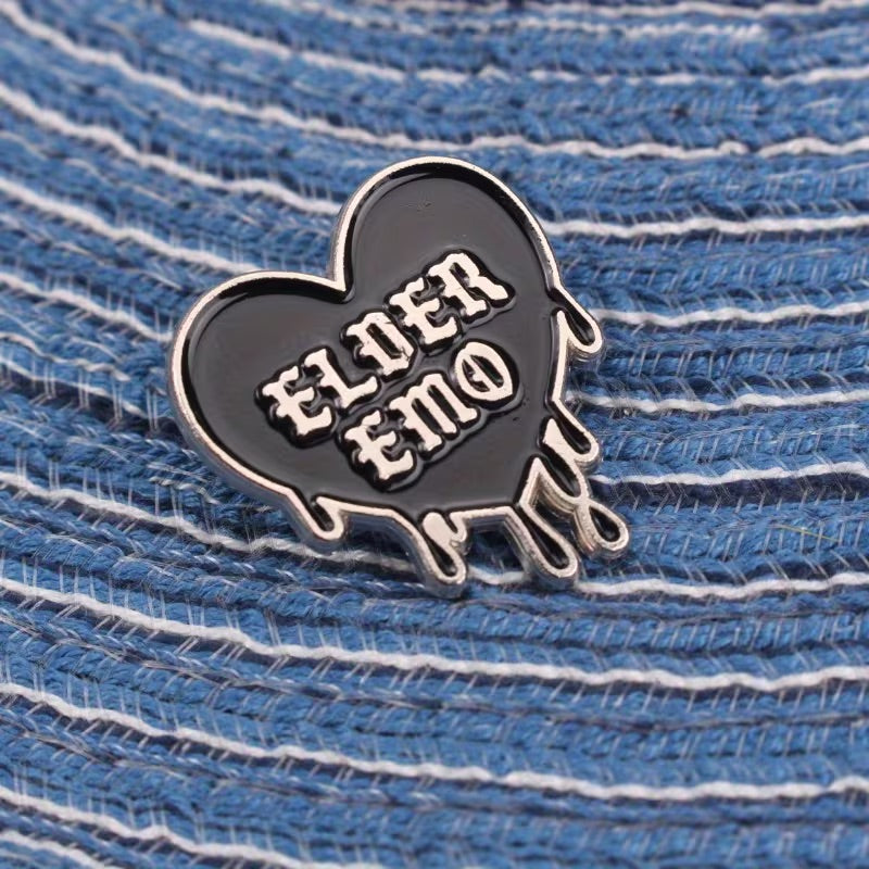 Elder Emo Funny Pin Badge For Goths & Emos