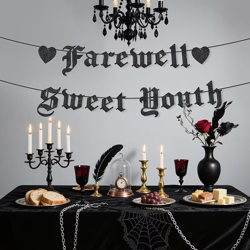 Farewell Sweet Youth Gothic Birthday Banner