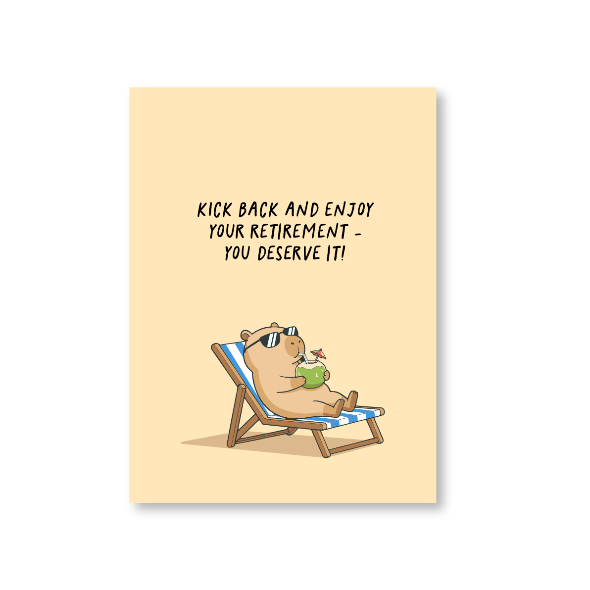 Kick Back Funny Capybara Retirement Card