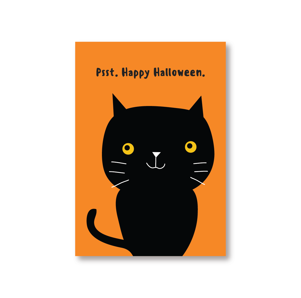 Happy Halloween Black Cat Greetings Card