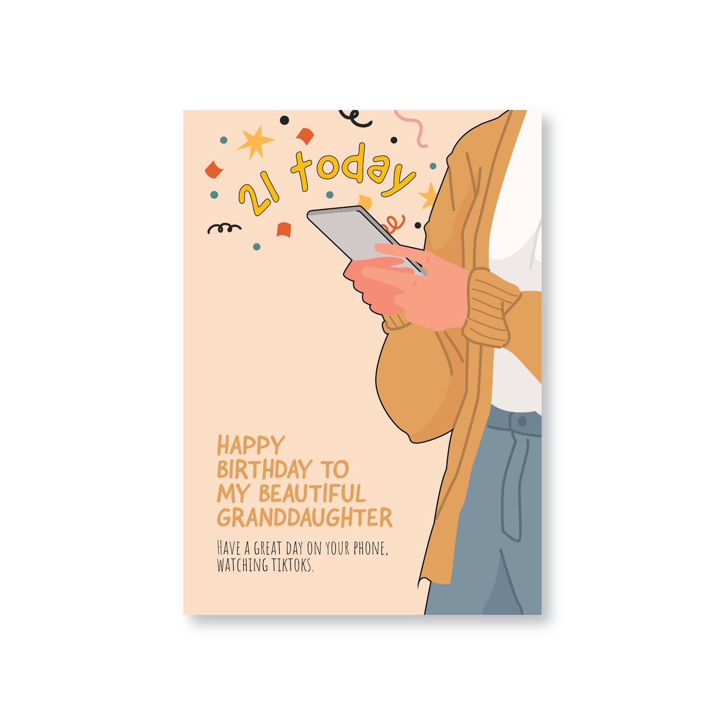 Happy 21st Birthday Card For Granddaughter (Have Fun On TikTok)