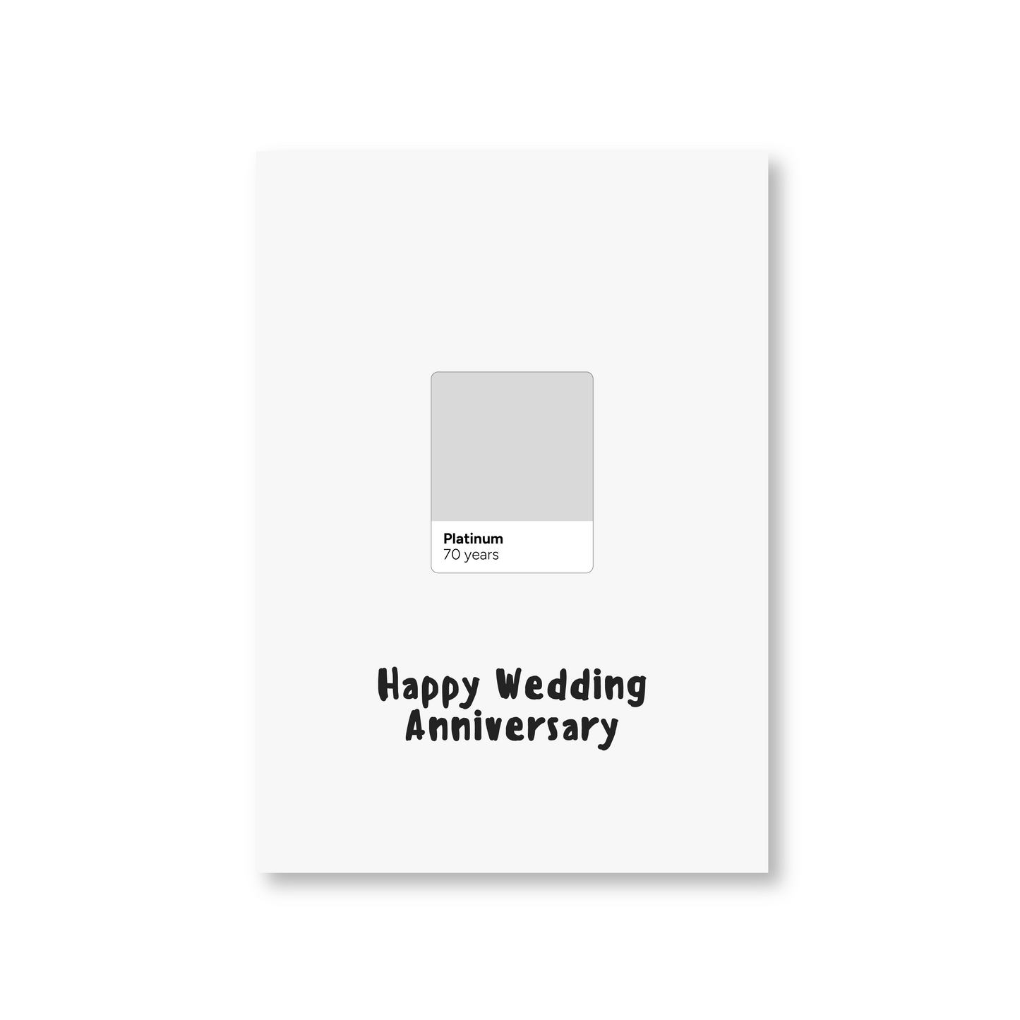 70th Wedding Anniversary Card (Platinum Pantone)