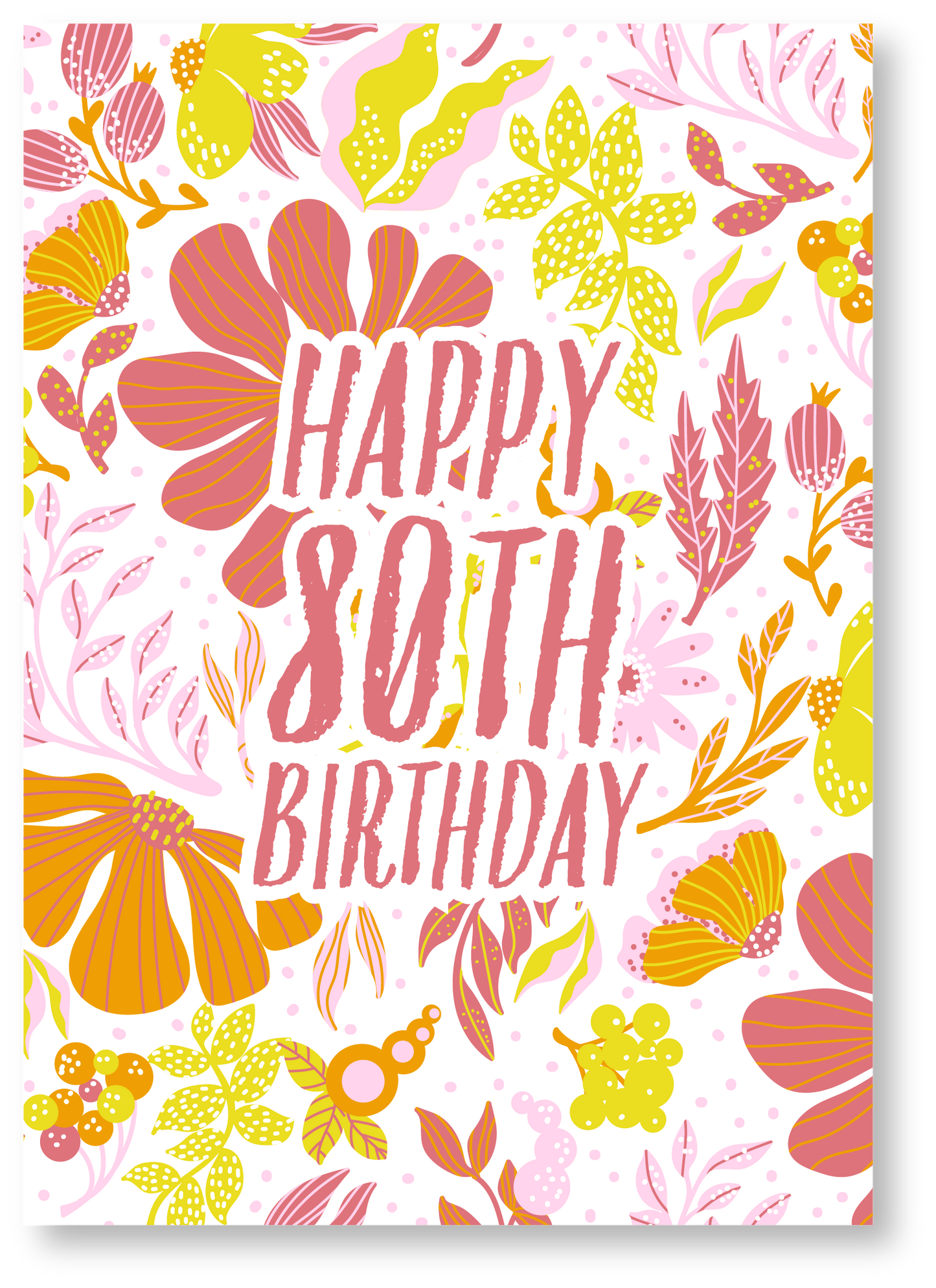 Floral Happy 80th Birthday Card