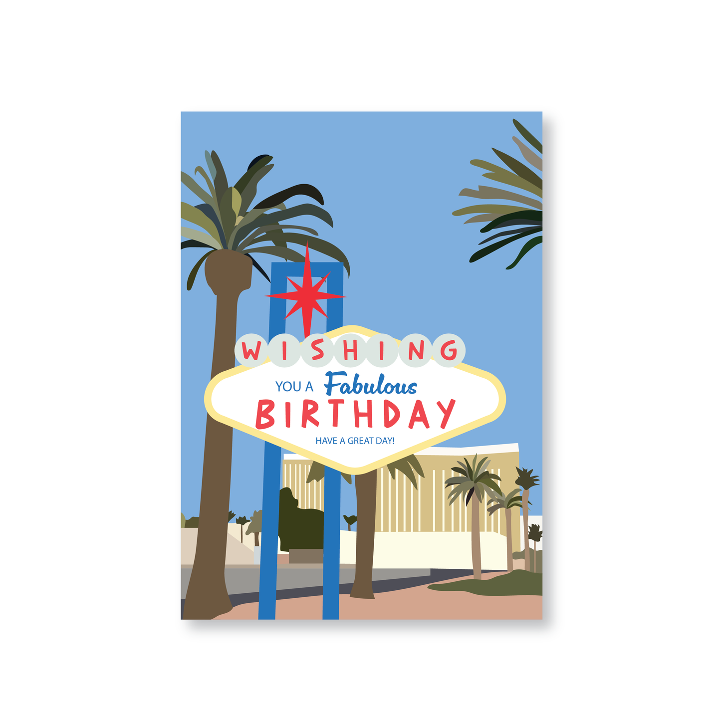 Vegas-Themed Happy Birthday Card