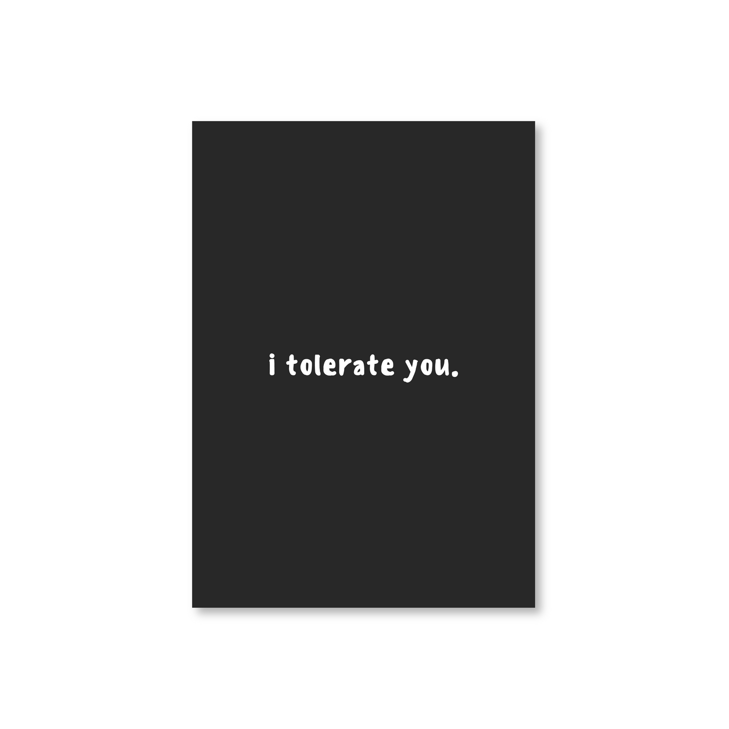 I Tolerate You Valentines Day Card For Emos & Goths