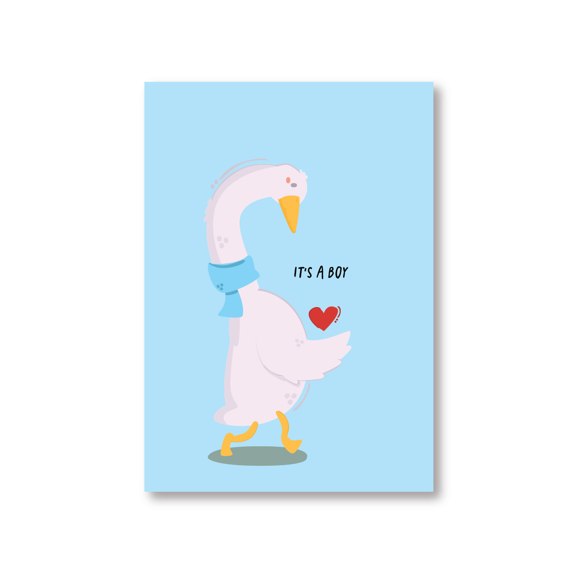 It's a Boy New Born Baby Duck Card