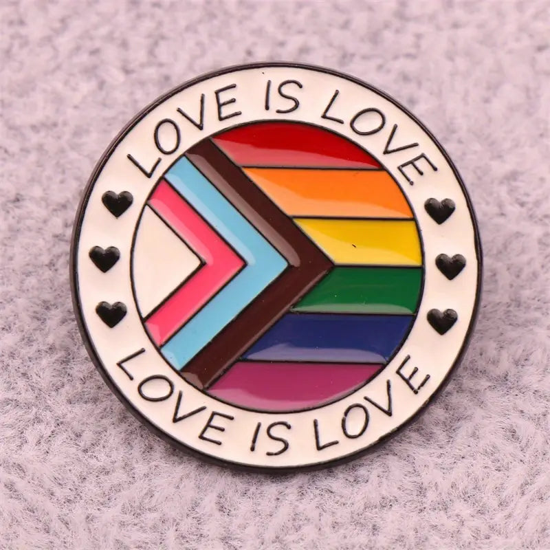 Love is Love LGBT Pride Flag Pin Badge