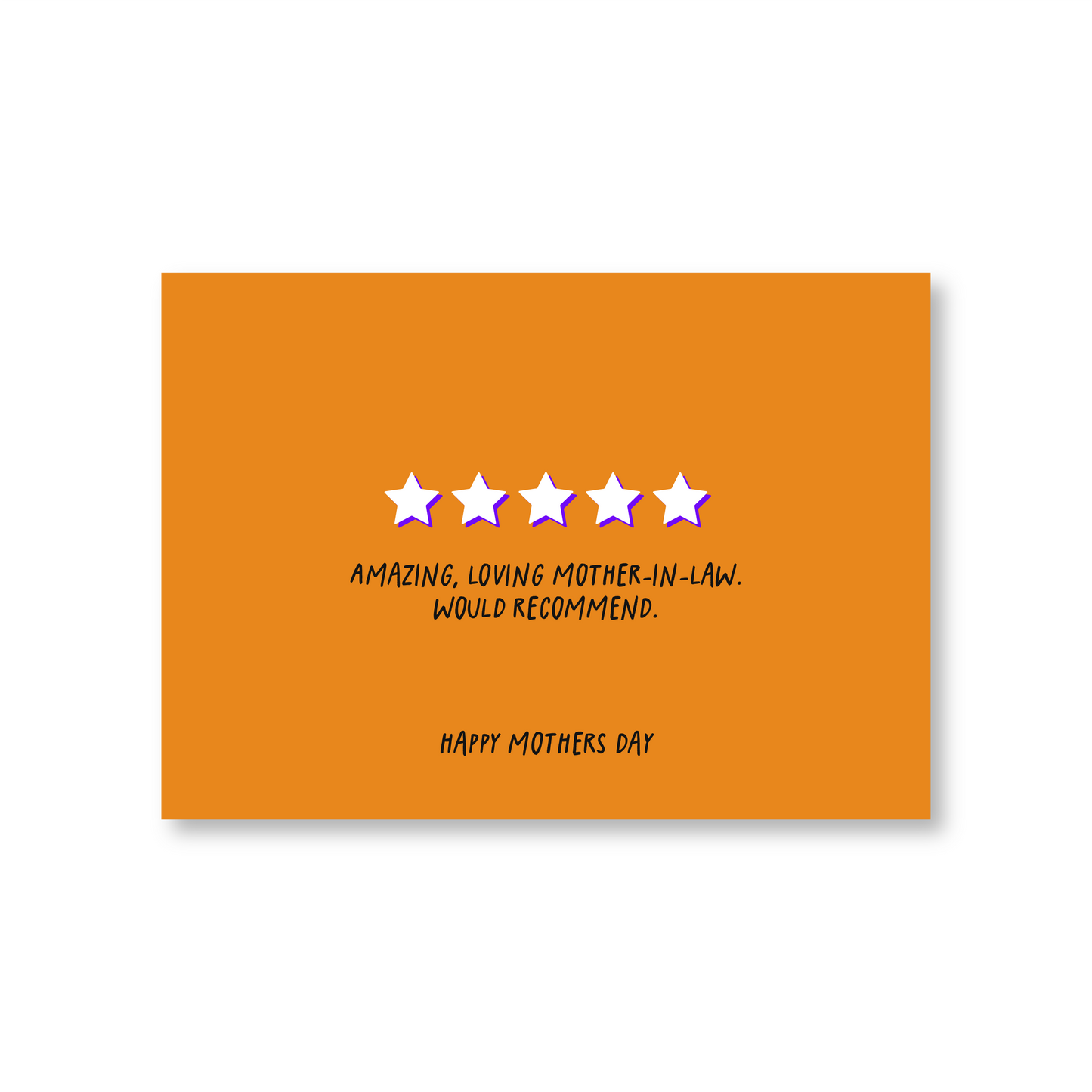 5 Star Mother-in-law - Would Recommend (Mothers Day Card)