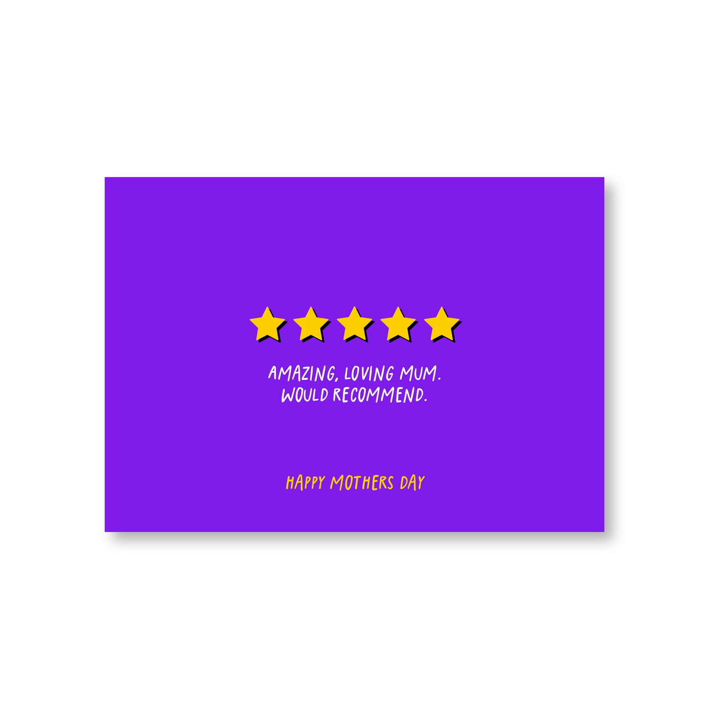 5 Star Mum - Would Recommend (Mothers Day Card)