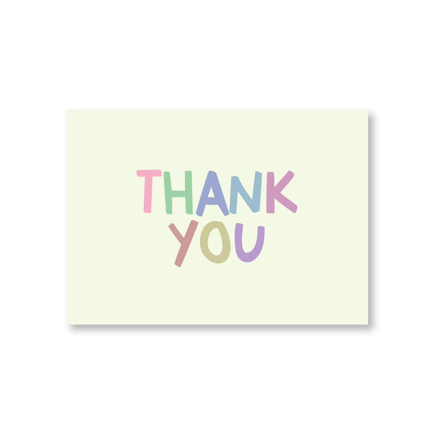 Thank You Card With Colourful Letters (Landscape)