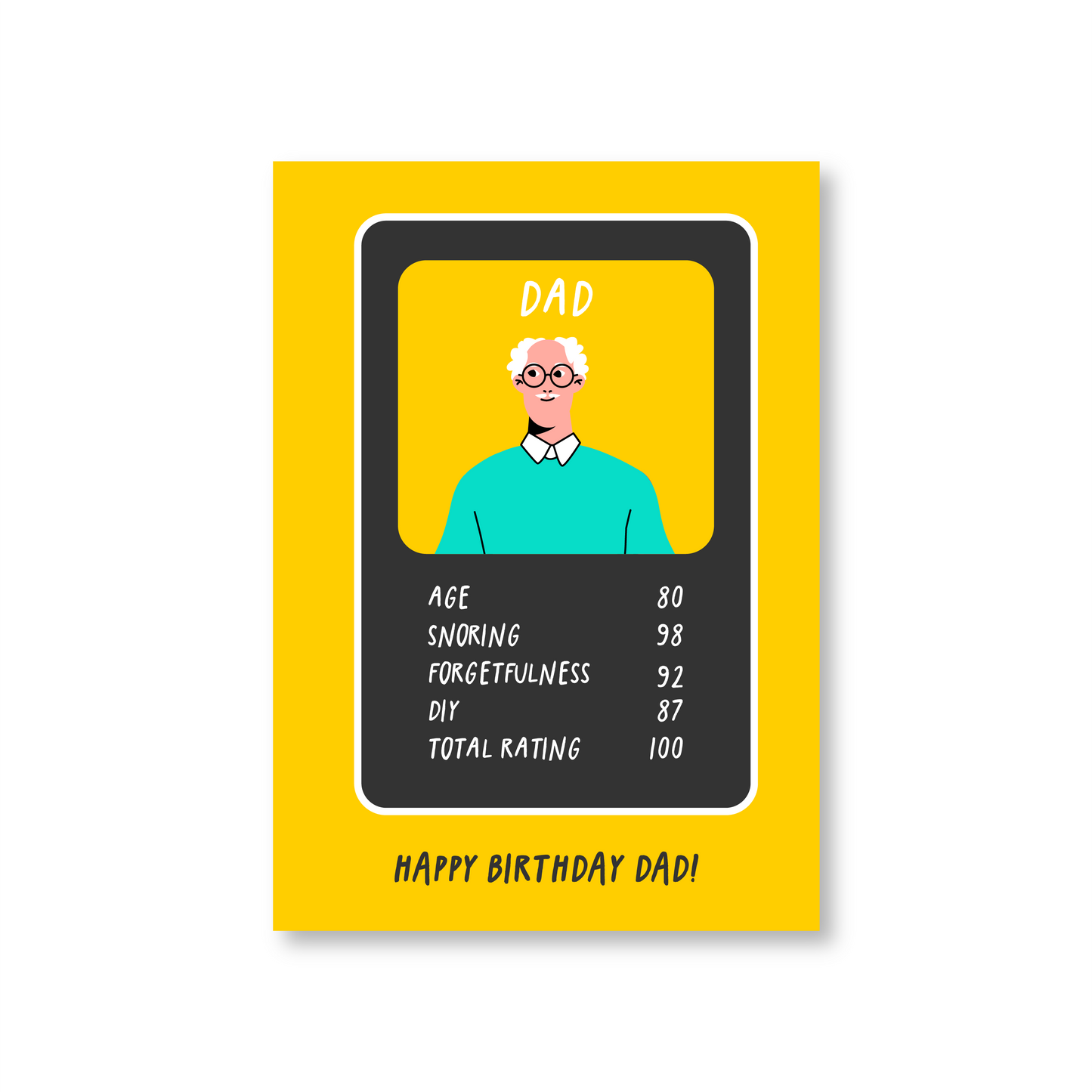 Top Trumps 80th Birthday Card for Dad