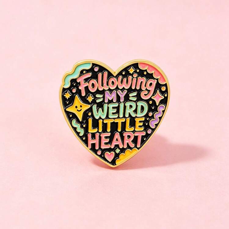 Following My Weird Little Heart Pin Badge