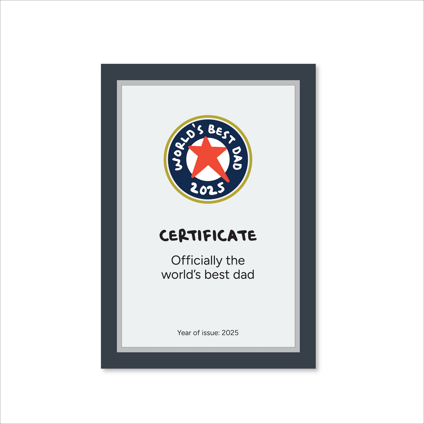 World's Best Dad A4 Certificate (Father's Day Gift)