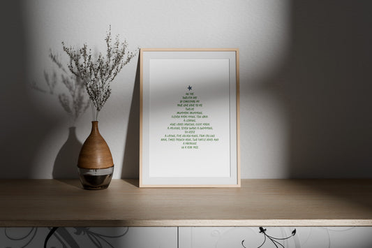 12 Days of Christmas Lyrics Print
