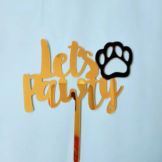 Let's Pawty Dog Cake Topper