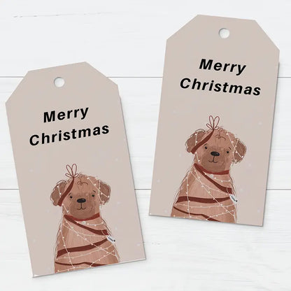 Merry Christmas Puppy Gift Tag (Pack of 8)