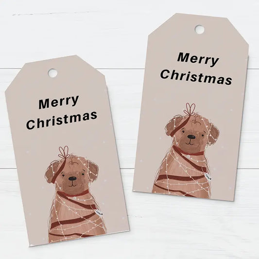 Merry Christmas Puppy Gift Tag (Pack of 8)