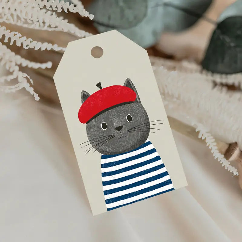 French Cat Gift Tag (Pack of 8)