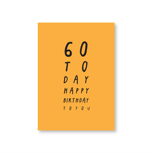 60 Today Eye Test Birthday Card (60th Birthday Card)