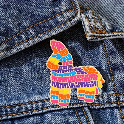 Multicoloured Donkey Cute Pin Badge