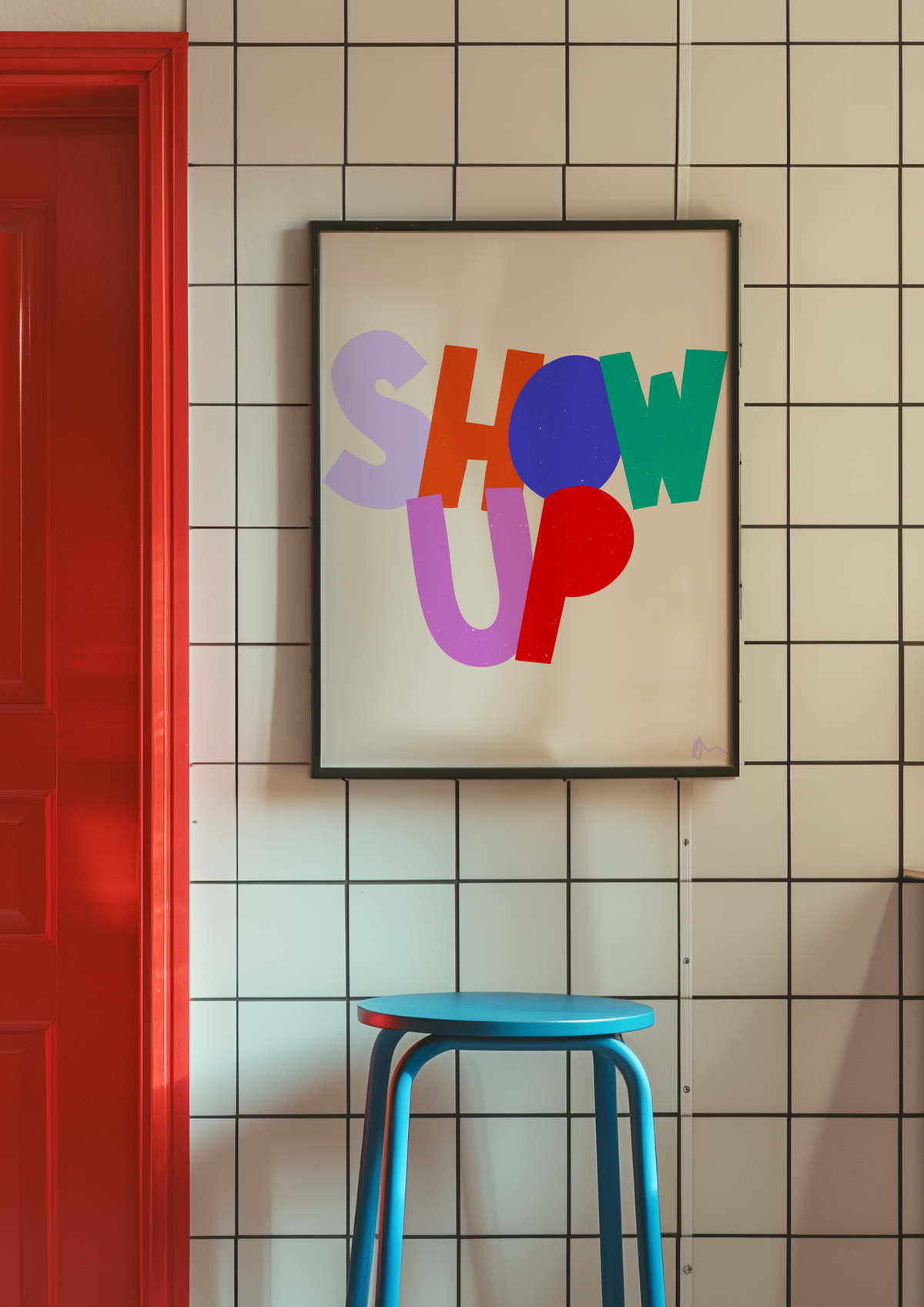 Show Up | Colourful Relatable Inspirational Motivational Slogan Print Art