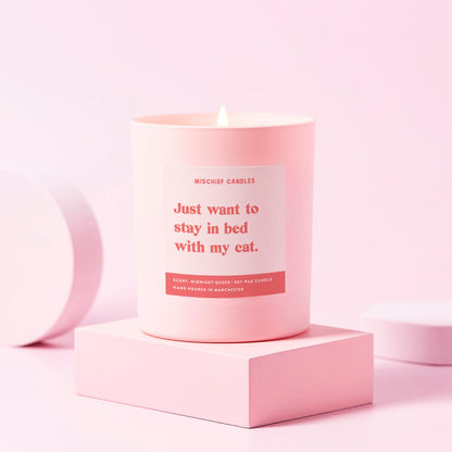 Just Want to Stay in Bed with My Cat Candle