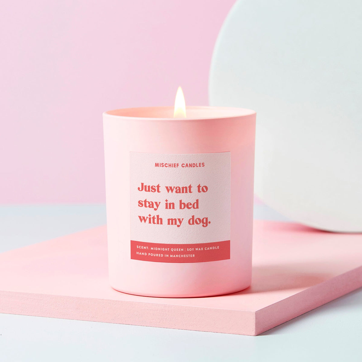 Just Want to Stay in Bed with My Dog Candle