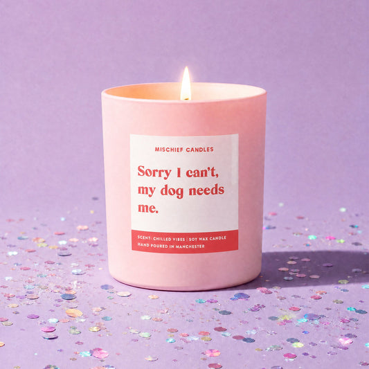 Sorry My Dog Needs Me Candle