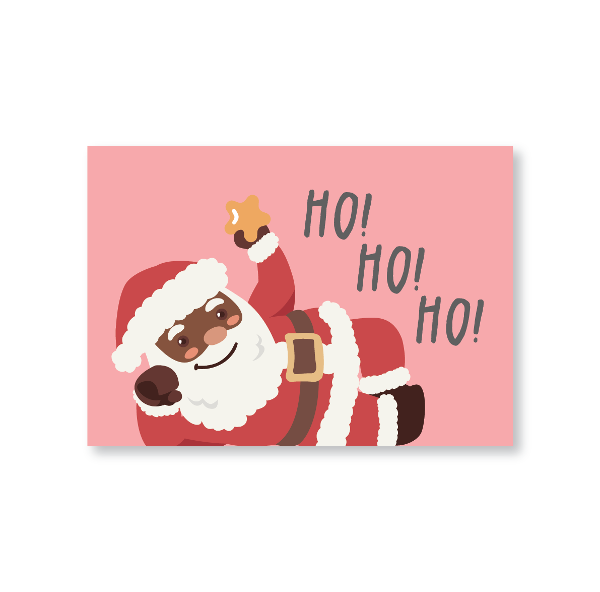 Lying Down Black Santa Christmas Card
