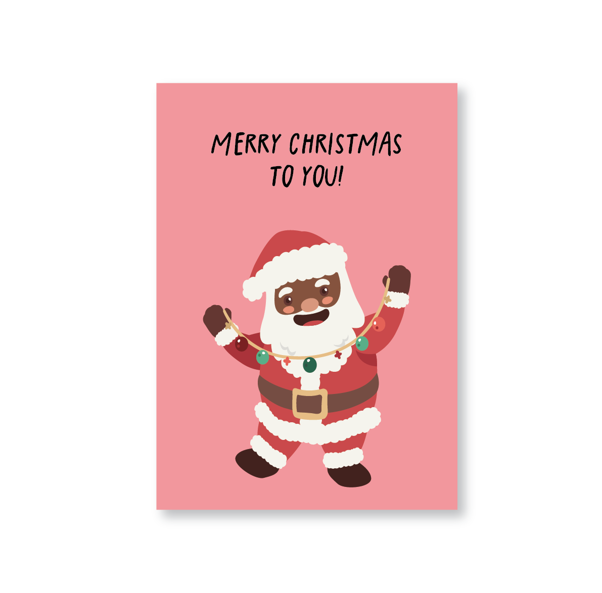 Dancing Black Santa Christmas Card