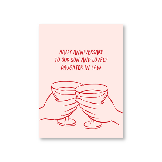 Happy Anniversary Card For Our Son & Lovely Daughter In Law