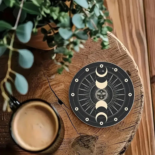 Pack of 6 Minimalist Wooden Sun & Mood Astrology Coasters