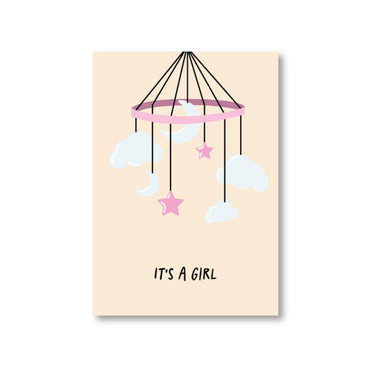 It's a Girl New Born Baby Card