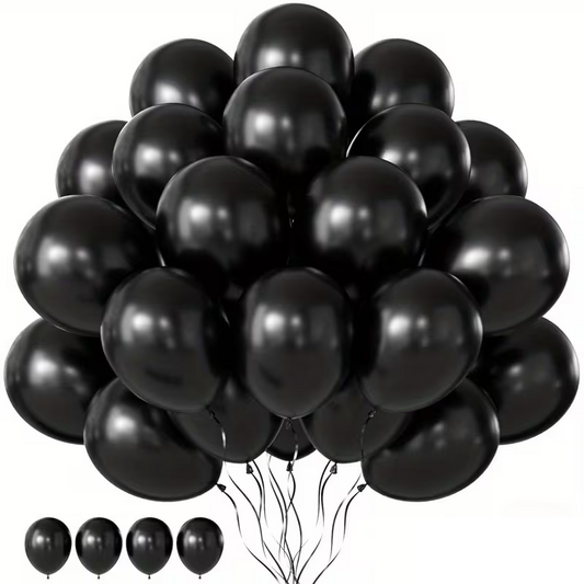10" Black Latex Balloons (Pack 10)