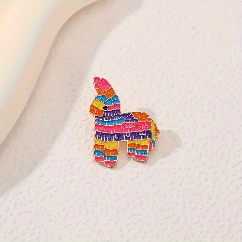 Multicoloured Donkey Cute Pin Badge