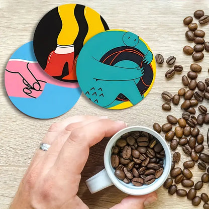 Pack of 6 Fun Cartoon Drinks Coasters
