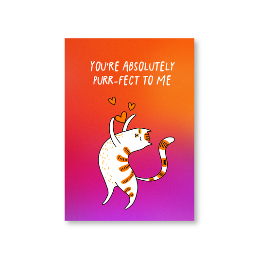 You're Purr-fect To Me (Cat Valentines Day Card)