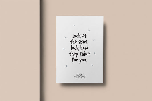 Look At The Stars Song Lyrics Print (A5 - A3)