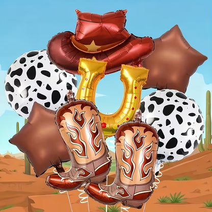 Cowboy Balloon Set – Reusable Helium Balloons for Western-Themed Celebrations
