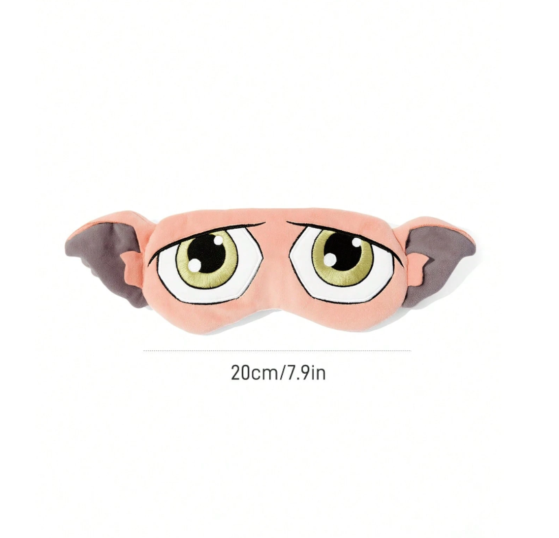 A soft bedtime eye mask featuring the printed face and ears of Dobby the Elf from Harry Potter.